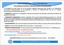 OPORTUNIDADES AUIP - BECAS DE MOVILIDAD ENTRE UNIVERSIDADES ANDALUZAS E IBEROAMERICANAS 