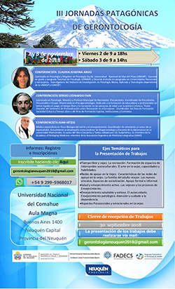 3º JORNADA PATAGÓNICA DE GERONTOLOGÍA